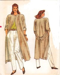 8951 EASY VOGUE UNLINED LONGER BACK BELT COAT, PANTS PATTERN 8-12  UNCUT